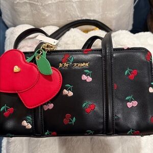 ✨SALE✨ Betsey Johnson | Black Cherry Embroidered Bag 🍒
